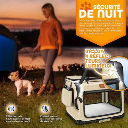 XXL Foldable Pet Carrier Crate for Dogs & Cats - Durable Tear-Resistant Material