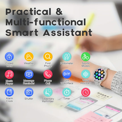 Smart Watch For Women 1.32-inch Full Touch Screen Smartwatch With Wireless Call Fitness Tracker