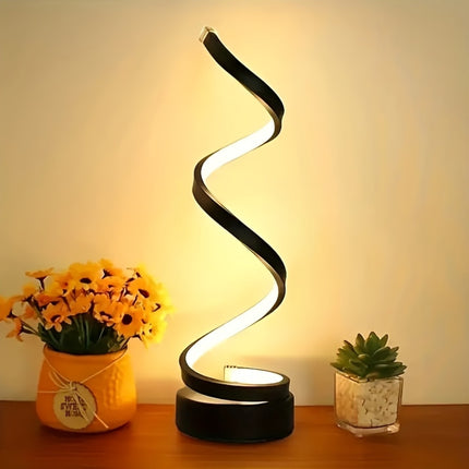 Retro Style Creative Table Lamp - Adjustable Spiral Arm, Soft Warm Light, Multifunctional Space