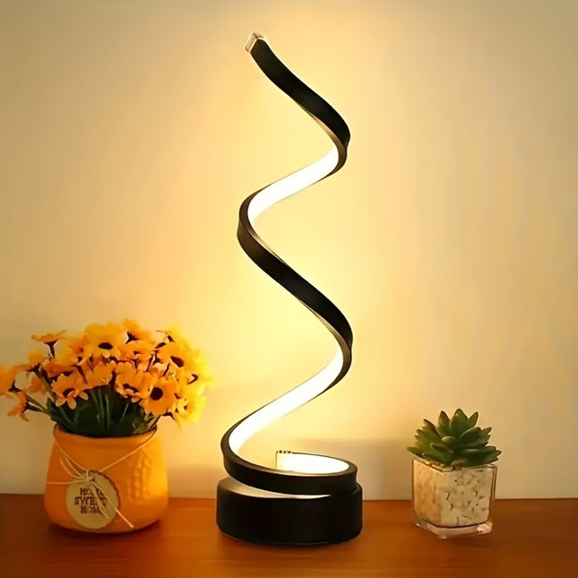Retro Style Creative Table Lamp - Adjustable Spiral Arm, Soft Warm Light, Multifunctional Space