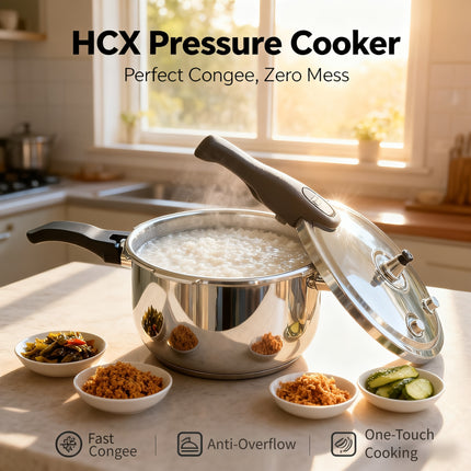26cm/10-inch Heavy-Duty Pressure Cooker - Stainless Steel Construction, 50% Faster Cooking