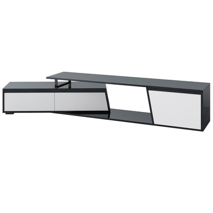 Minimalist floating design TV stand, rectangular expandable TV console, TV cabinet with 2 drawers