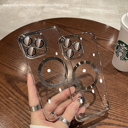 Plastic Dustproof Net Electroplating Frameless Phone Case I Magnetic Hard Shell