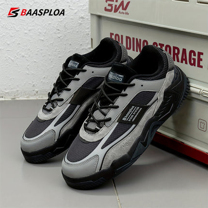 Men'S All-Season Casual Sneakers - Thick Upper, Reflective Strip Design,