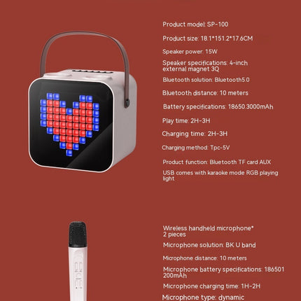 Bluetooth Speaker Outdoor Portable Dual Microphone