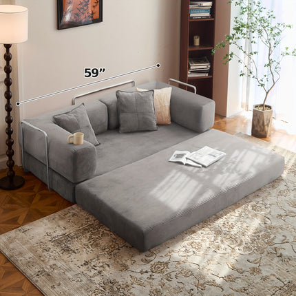 Sofa Bed, Convertible Floor Sofa, Leisure Sofa Bed, Corduroy Folding Mattress, Lounge Sofa