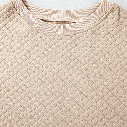 Parchment Solid Color Quilted Long Sleeve Top and Shorts Set