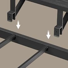 VASAGLE Double Bed Frame, Metal Bed Frame, with Bedside Shelves, Guest Bed Frame, for 190 x 140 cm Mattresses, Easy Assembly