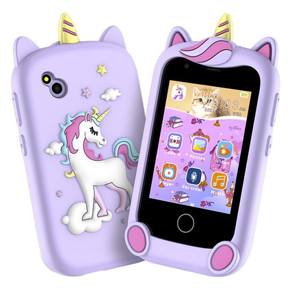 Youngsters's Smartphone Toy, Unicorn Silicone Case, Music, Photography, Flashlight, Habit Training, Painting and Other Learning Functions, 17 Puzzle Games, The Best Gift for Youngsters's Festival, Birthday, Christmas for Youn
