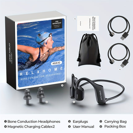 Headphones, Open Ear Air Conduction Headphones Wireless 5.3 Earphone, Built In Noise Cancellation Mic,
