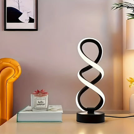 1pc Spiral Shell Modern LED Desk Lamp, Minimalist Design with USB Three-Color Dimming