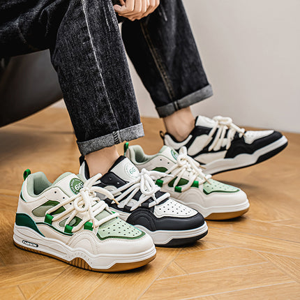 Men'S Korean Style Low-Top Sneakers - Lightweight Slip-On/Lace-Up Hybrid Casual Shoes