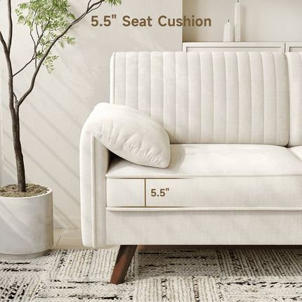 Soft-Padded Arms, Compact 2-Seater for Living Room, Bedroom, Dorm, Office