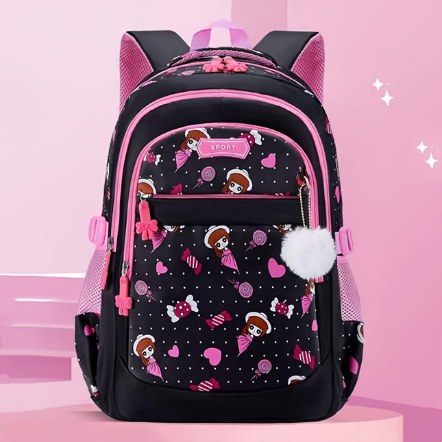 A Stylish And Lightweight Backpack for Girls, Perfect for School, Featuring a Cute Lollipop Design