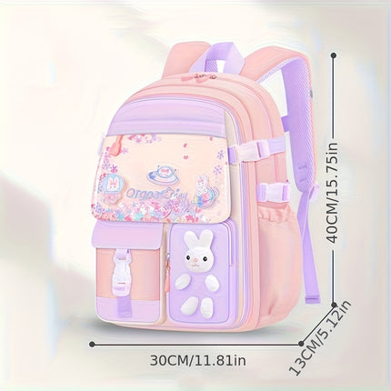 New Style Backpack for Elementary School Students Aged 6-12, Cute And Casual with Multiple Pockets, Resembling a Refrigerator.