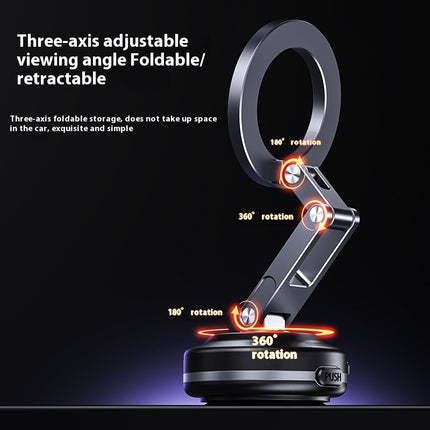 Double Suction Cup Car Mobile Phone Bracket Vacuum Adsorption Magnetic Bracket