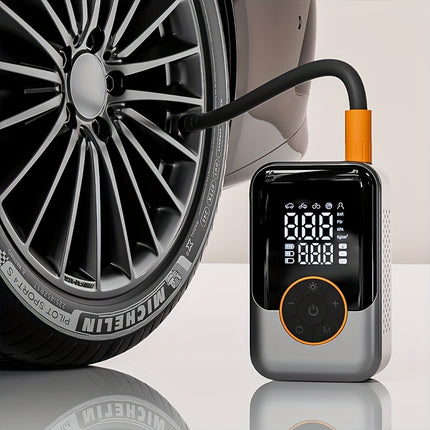 Portable Wireless Air Compressor Tire Inflator- with Digital Pressure Gauge, Emergency LED Light