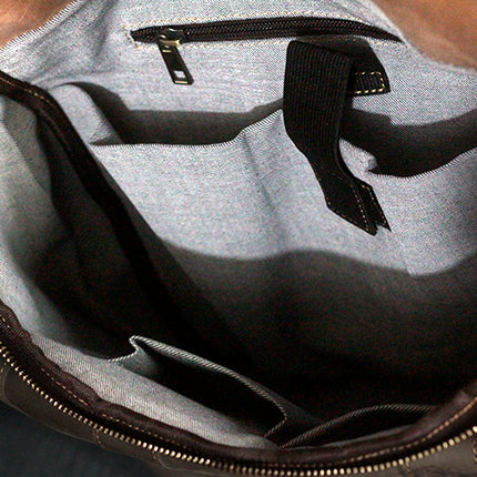 Men's Retro Crazy Horse Leather Backpack Casual