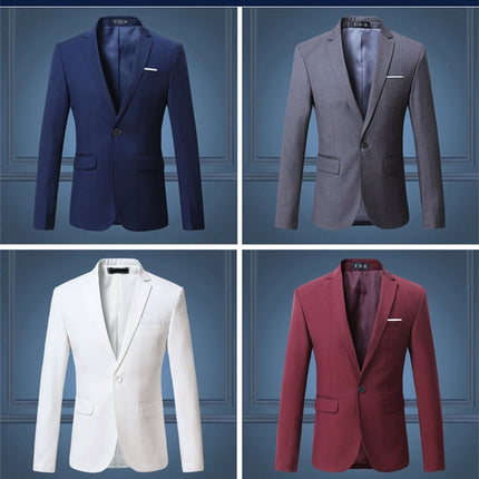 Spring And Autumn Solid Color Casual One Button Men's Small Suit
