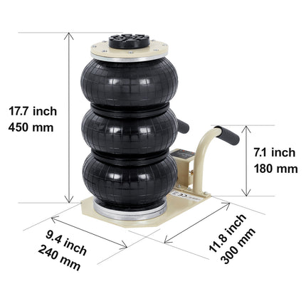 VEVOR Air Jack, 3 Ton/6600 lbs Triple Bag Air Jack, Airbag Jack with Six Steel Pipes