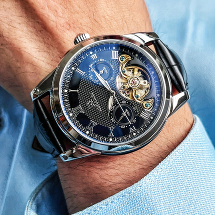 Tourbillon Luxury Automatic Mechanical Watch for Men - Fashionable and Versatile Casual Style