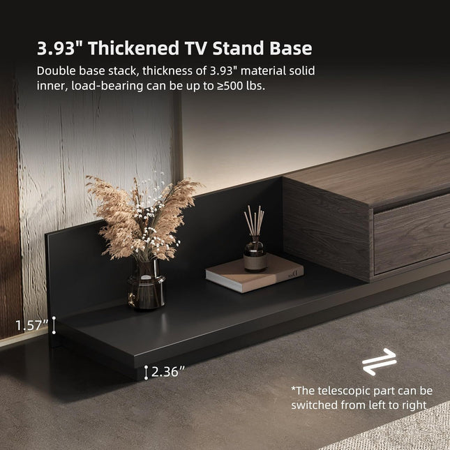 TV Stand for up to 120" TVs - Modern Media Console with 3 Drawers, Heavy-Duty Entertainment Center,