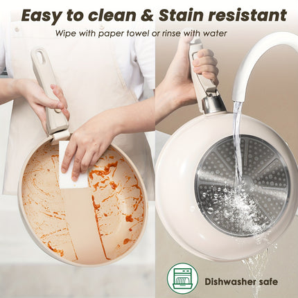 20pcs Pots And Pans Set,stick Ceramic Cookware Set With Removable Handles.