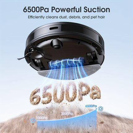 Lubluelu B40 Robotic Vacuum, a 3-In-1 Device That Vacuums And Mops, Features 6500Pa Suction Power,