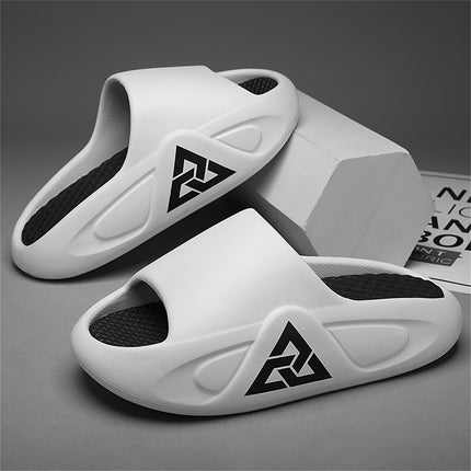 2 pcs Men'S Summer Slippers for Outdoor Use, Featuring a Trendy Korean Design with an Ultra-Thick,