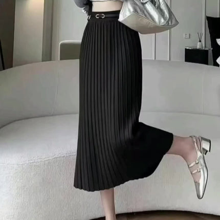 Ladies' Autumn/Winter New Arrival, Elegant High-Waisted A-Line Pleated Skirt