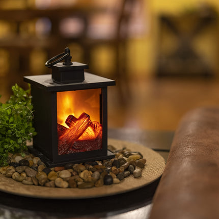 1pc Flameless Fireplace Lamp with Realistic Dancing Flame Effect, Portable Tabletop Indoor Decorative Light