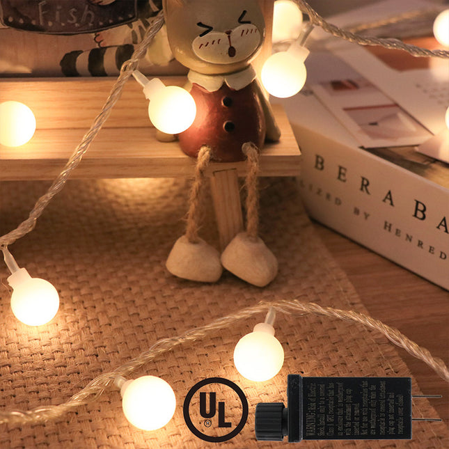 LED Ball String Lights Outdoor Waterproof Camping Ambience Light Camp Decorative String Lights Christmas Decoration Colored String Lights