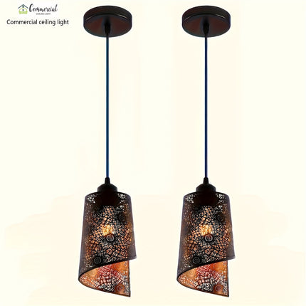 Modern Industrial Metal Ceiling Chandelier, Semi-Flush Mount Hanging