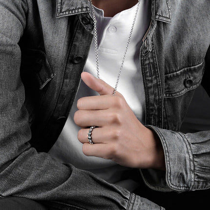 Vintage Distressed-style Personalized Skull Ring