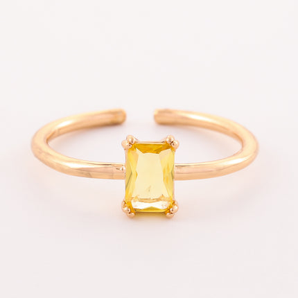 Retro Color Zircon 12th Birthday Stone Ring Simple Bracelet Ring