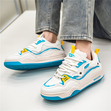 Men's Skateboard Shoes Breathable Sneakers with Lace-Up Closure, Non-Slip Rubber Sole