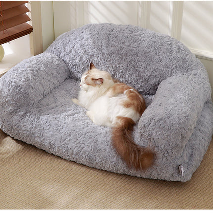 Plush Pet Sofa Bed - All-season, Non-slip Bottom, Durable And Scratch-resistant, Suitable For Dogs And Cats