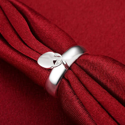 Fashionable Niche-design Silver-plated Heart-lock Ring