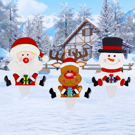 Christmas Scene Decoration With LED Lights Snowman Elk