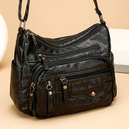 Fashionable Large Capacity PU Shoulder Bag Multifunctional Crossbody Bag