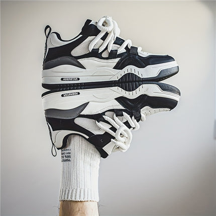 Men'S Fashionable Street Style Skates, Comfortable Non-Slip Laces, Casual Platform Shoes for