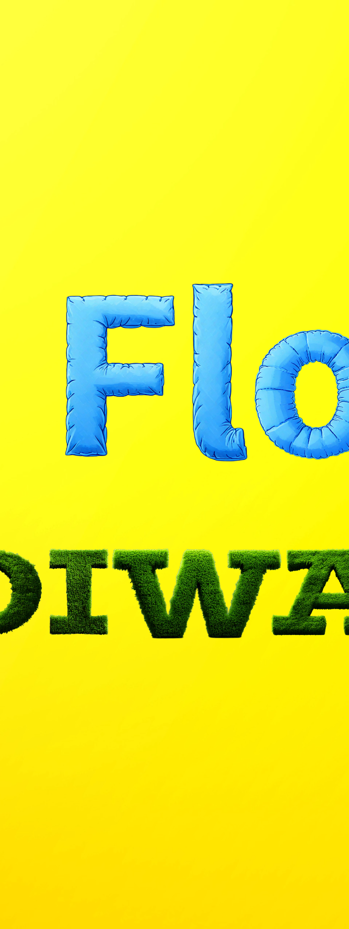 Gardiwall flip flops logo on a yellow background