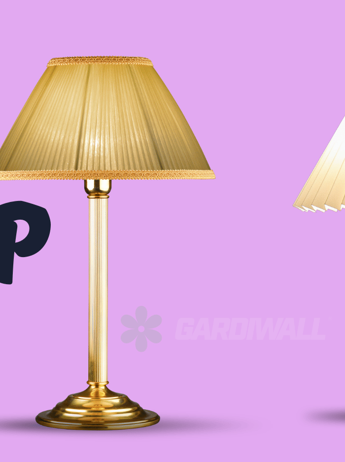 Four different styles of lamps on a purple background with 'FLOOR LAMP' text.