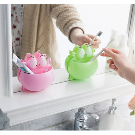 Creative Cartoon Frog Toothbrush Holder Bathroom Suction Cup
