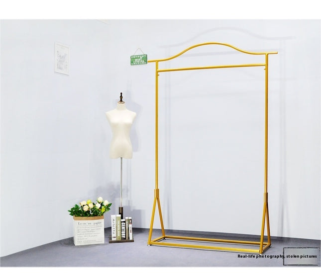 Gold High-end Wedding Shop Clothes Hanger Floor-length Dress Large Trailing Floor-type Side Hanging Dress Display Stand