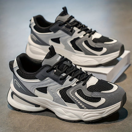 Men's Durable Lightweight Cushioned Support Road Running Shoes - Low-Top Breathable Sneakers