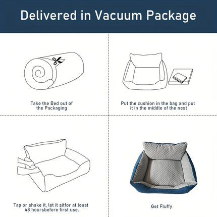 Extra-Large Luxury Plush Pet Sofa Bed - Thick, Warm with High Backrest for Cats & Dogs, Easy Clean, All-Season Comfort