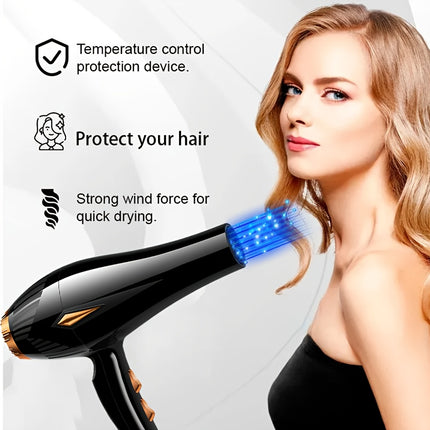 European Standard High-Power Hair Dryer with EU Plug, Includes Additions
