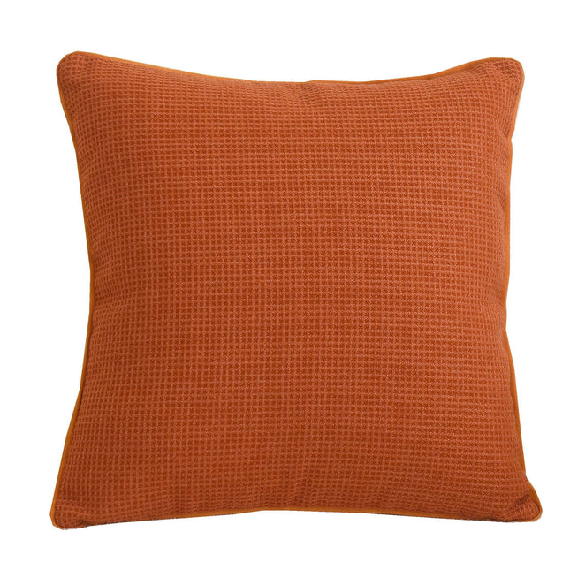 Simple Cotton And Linen Cushion Orange Plaid Pillow Cover