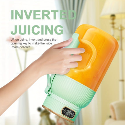 Juicer, Large Capacity 1200ml, with Straw and Type-C Charging Cable, 10-Blade Cyclone Design for Juice